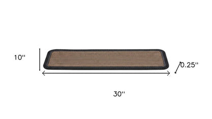 Set Of Six Black And Natural Polypropylene And Rubber Stair Treads