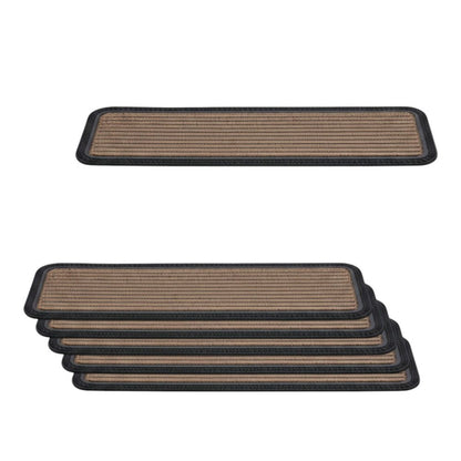 Set Of Six Black And Natural Polypropylene And Rubber Stair Treads