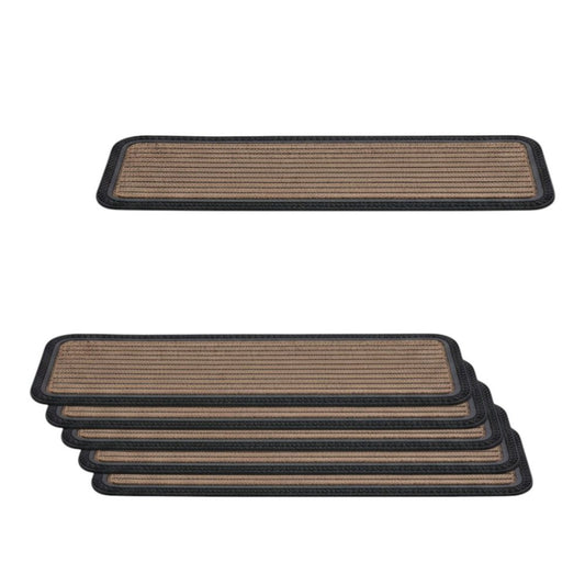 Set Of Six Black And Natural Polypropylene And Rubber Stair Treads