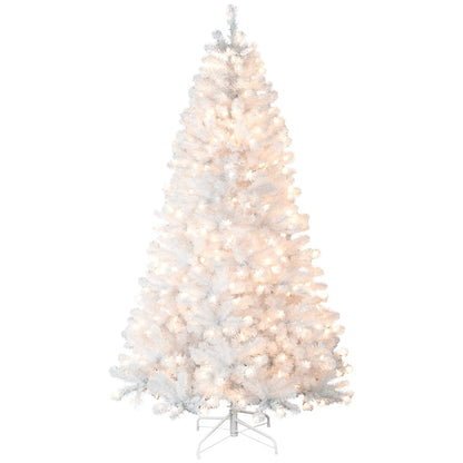 9' White Pre Lit Full Pine Christmas Tree
