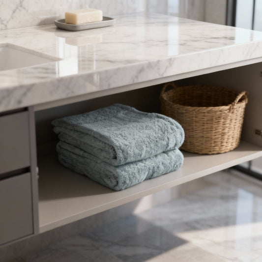 Set of Two Sea Green Cotton 30" X 54" Quick Dry Terry Cloth Bath Towels