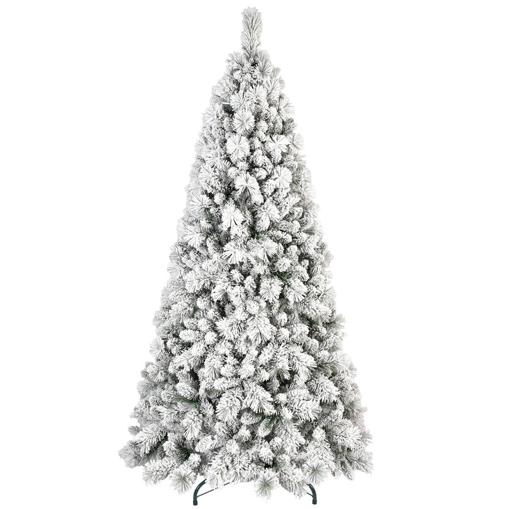 9' White Pre Lit Full Pine Christmas Tree