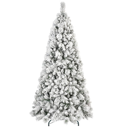 9' White Pre Lit Full Pine Christmas Tree