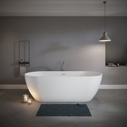 59" White Acrylic Oval Bath Tub