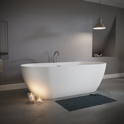 59" White Acrylic Oval Bath Tub
