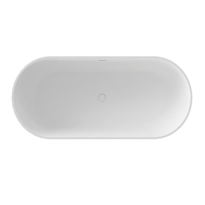 59" White Acrylic Oval Bath Tub