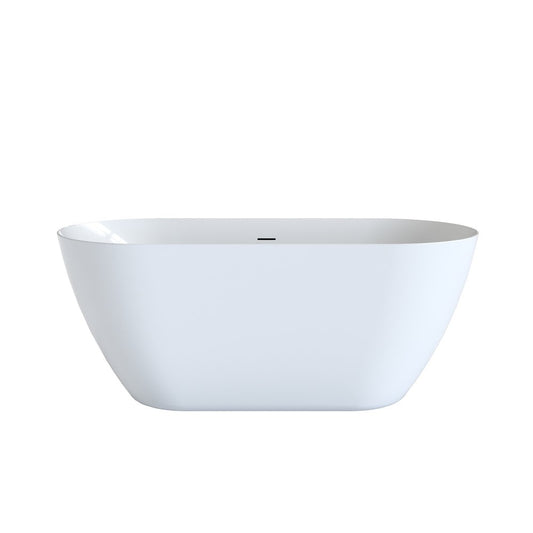 59" White Acrylic Oval Bath Tub
