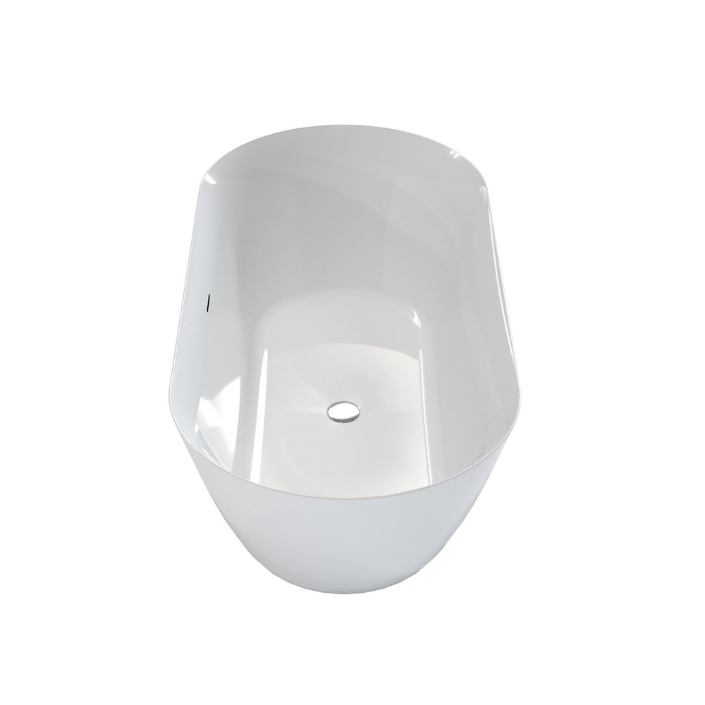 59" White Acrylic Oval Bath Tub