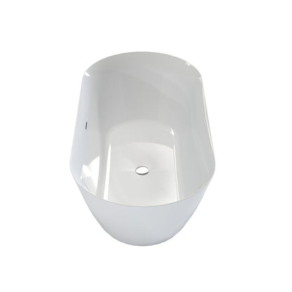 59" White Acrylic Oval Bath Tub