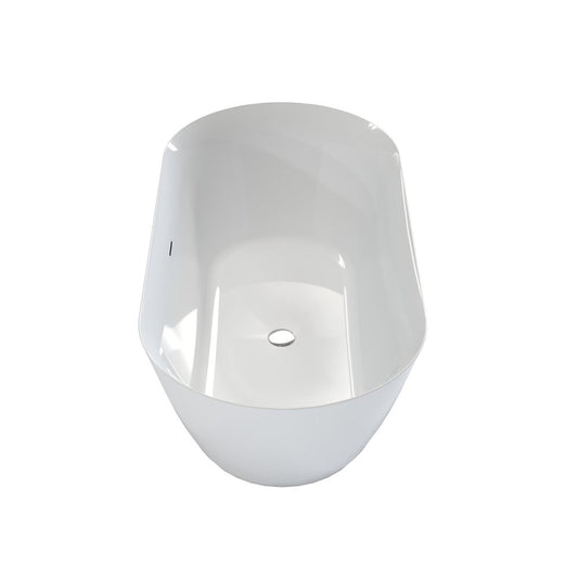 59" White Acrylic Oval Bath Tub