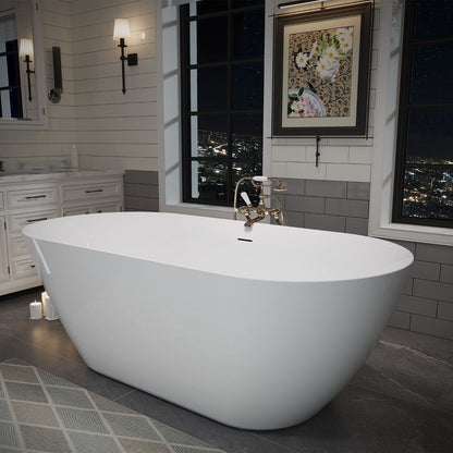 63" White Acrylic Oval Bath Tub