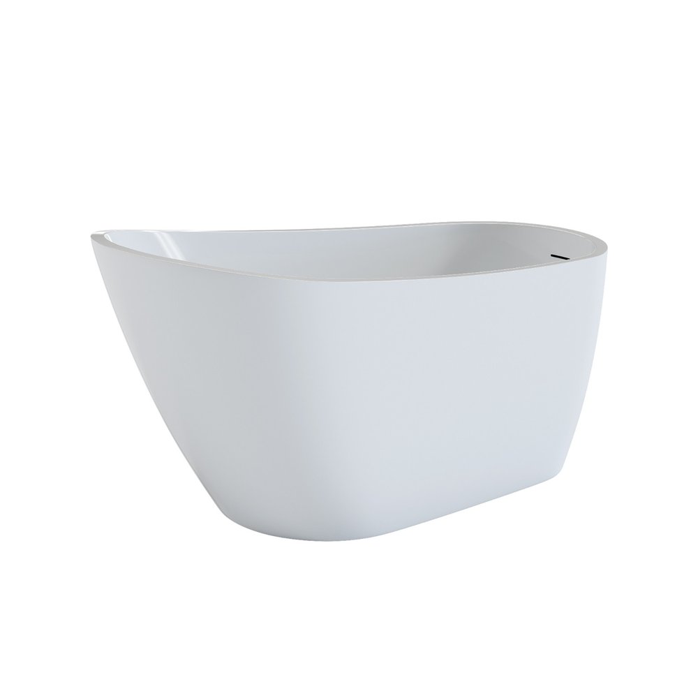 55" White Acrylic Oval Bath Tub