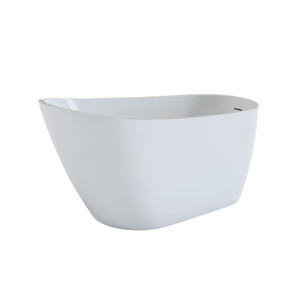 55" White Acrylic Oval Bath Tub