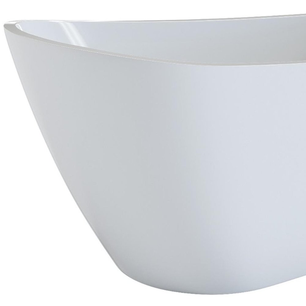 55" White Acrylic Oval Bath Tub