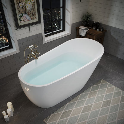 63" White Acrylic Oval Bath Tub