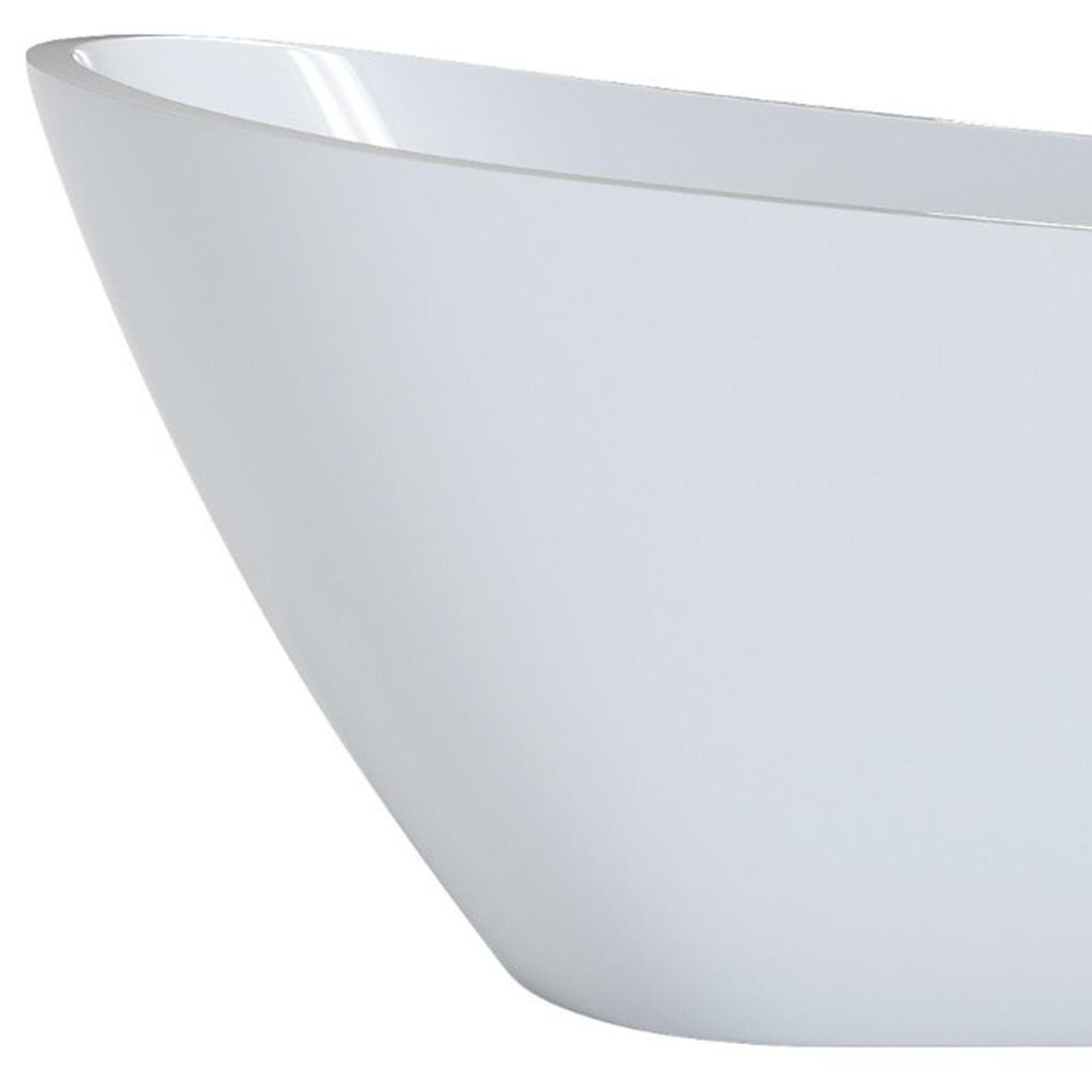 63" White Acrylic Oval Bath Tub