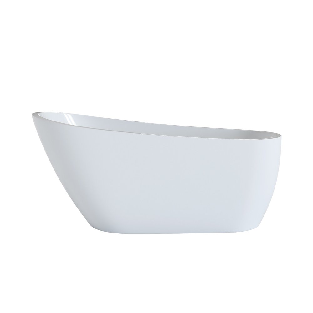 63" White Acrylic Oval Bath Tub